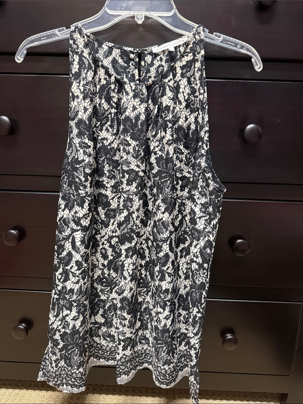 Violet & Claire Black and Cream Top
